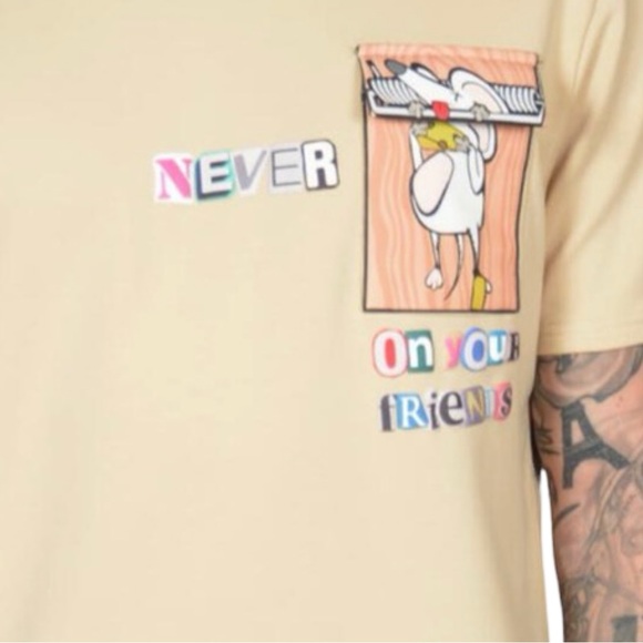 NWT THE HIDEOUT CLOTHING NEVER RAT MOUSE TRAP POCKET TEE - Picture 6 of 9